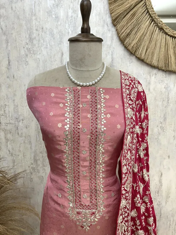 Tissue_Silk_Unstitched_Suit_Set_With_Parsi_Dupatta_Hot_Pink