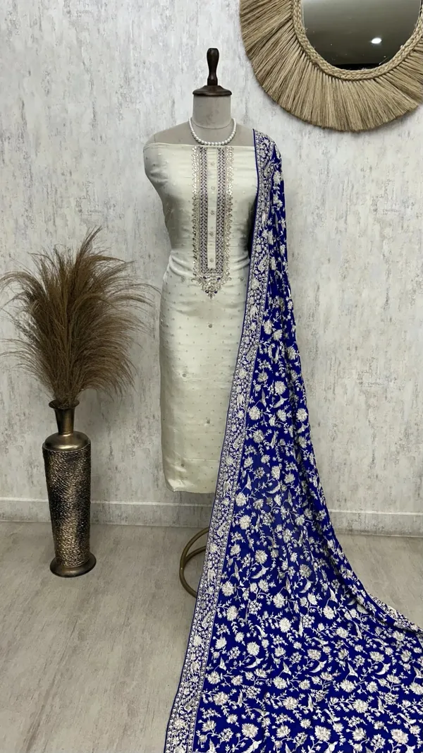 Tissue_Silk_Unstitched_Suit_Set_With_Contrast_Dupatta_Blue