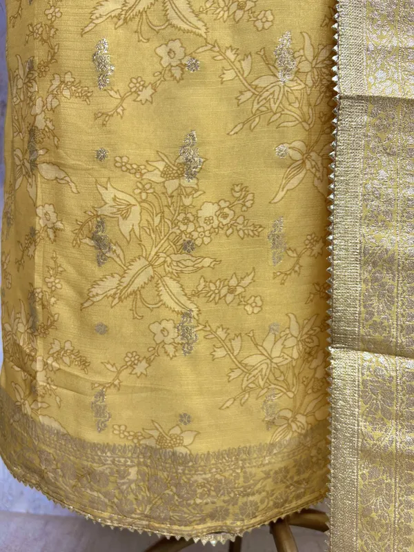 Zardozi_Neckline_Organza_Unstitched_Suit_Set_Yellow