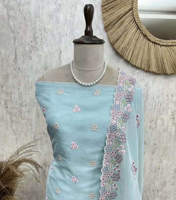 Organza_Unstitched_Suit_Set_With_Thread_Work_Flamingo_Motif_Blue