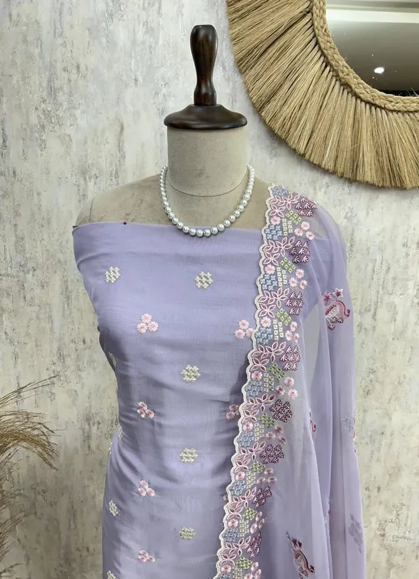 Organza_Unstitched_Suit_Set_With_Thread_Work_Flamingo_Motif_Purple