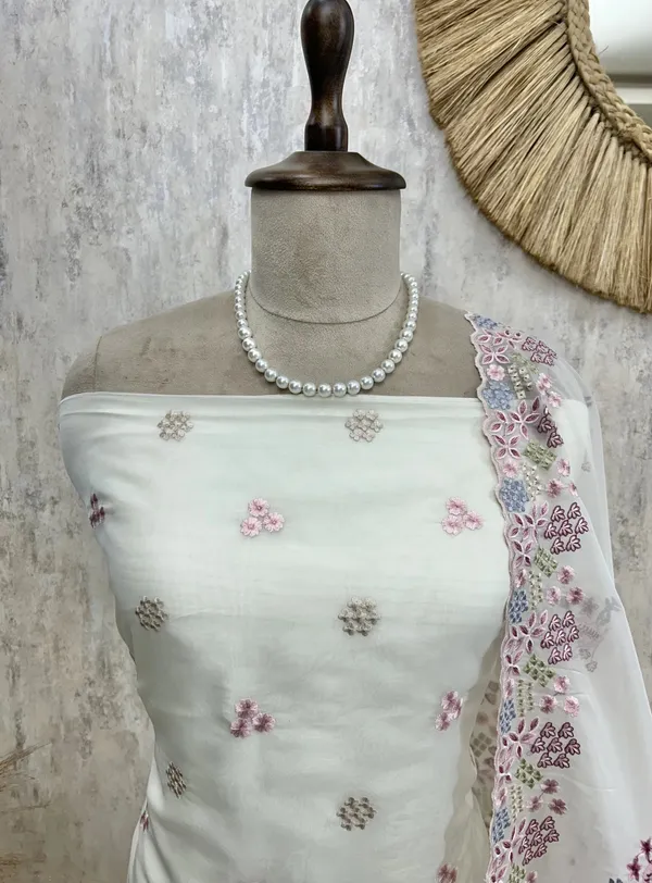 Organza_Unstitched_Suit_Set_With_Thread_Work_Flamingo_Motif_White