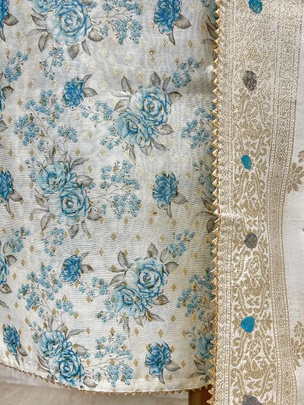 Pearl_Work_Neckline_Maheshwari_Unstitched_Suit_Set_Teal_Blue