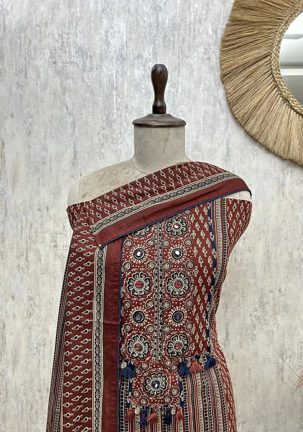 Ajrakh_Ethnic_Charm_Cotton_Unstitched_Suit_Maroon