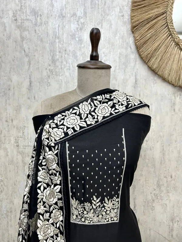 Elegance_Cotton_Chanderi_Unstitched_Suit_Black