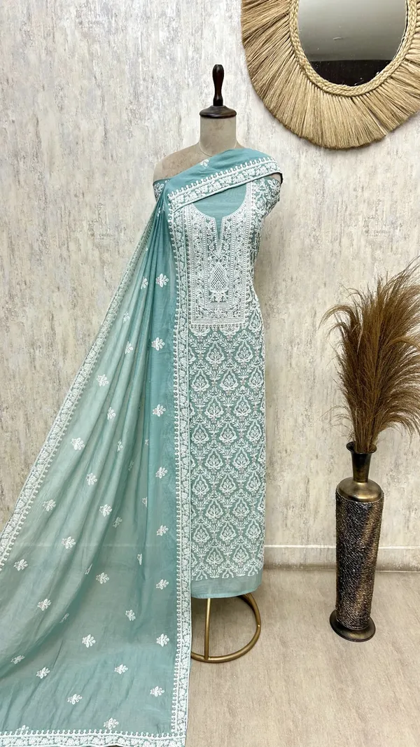 Mint_Chikankari_Grace_Mul_Cotton_Unstitched_Suit_Sea_Glass