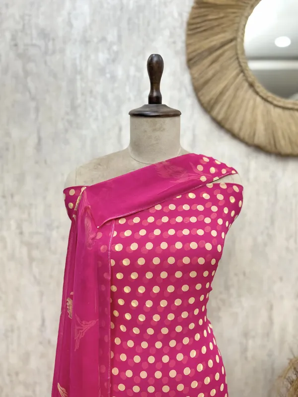 Retro_Polka_Dot_Unstitched_Suit_Hot_Pink
