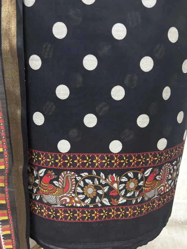 Maheshwari_Dot_Charm_Unstitched_Suits_Black