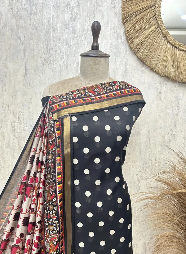 Maheshwari_Dot_Charm_Unstitched_Suits_Black