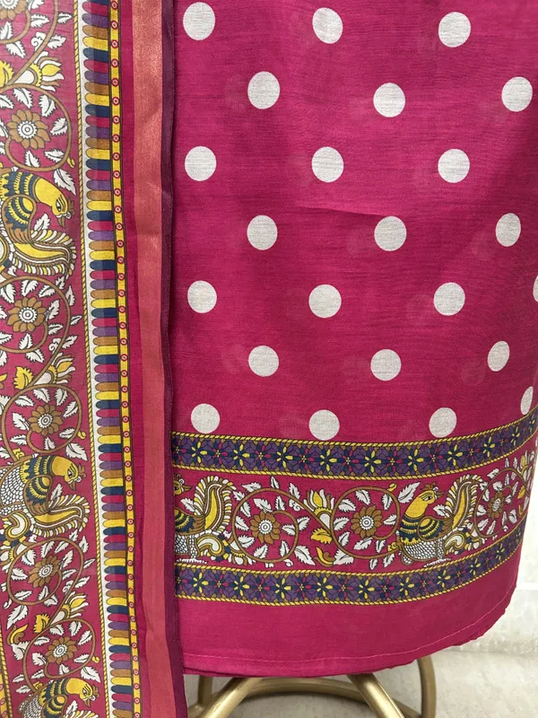 Maheshwari_Dot_Charm_Unstitched_Suits_Hot_Pink