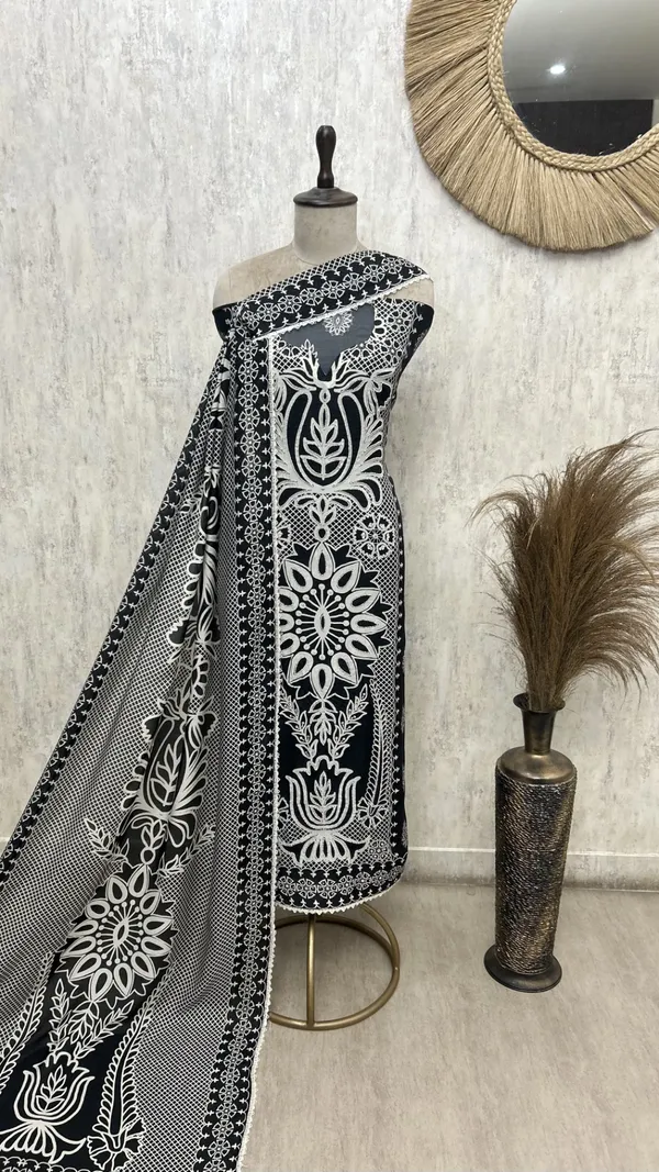 Boho_Muslin_Unstitched_Suit_Black