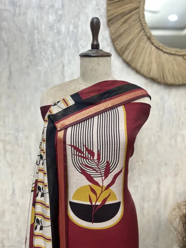 Urban_Maheshwari_Charm_Unstitched_Suit_Maroon