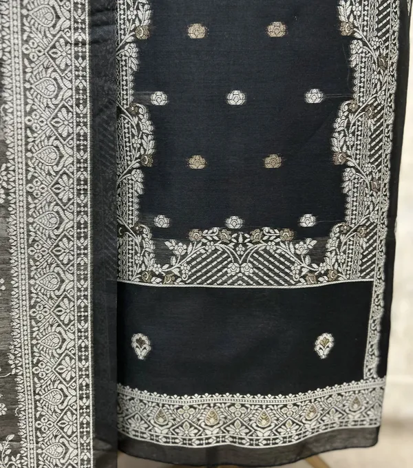 Jamdani_Heritage_Elegance_Unstitched_Suit_Black