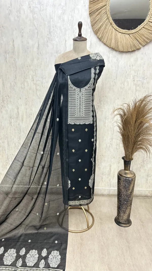 The_Heirloom_Weave_Jamdani_Unstitched_Suits_Black