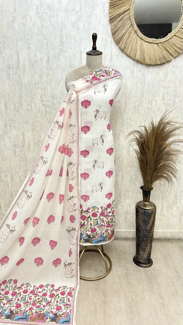 The_Pichwai_Lotus_Mul_Chanderi_Unstitched_Suit_White