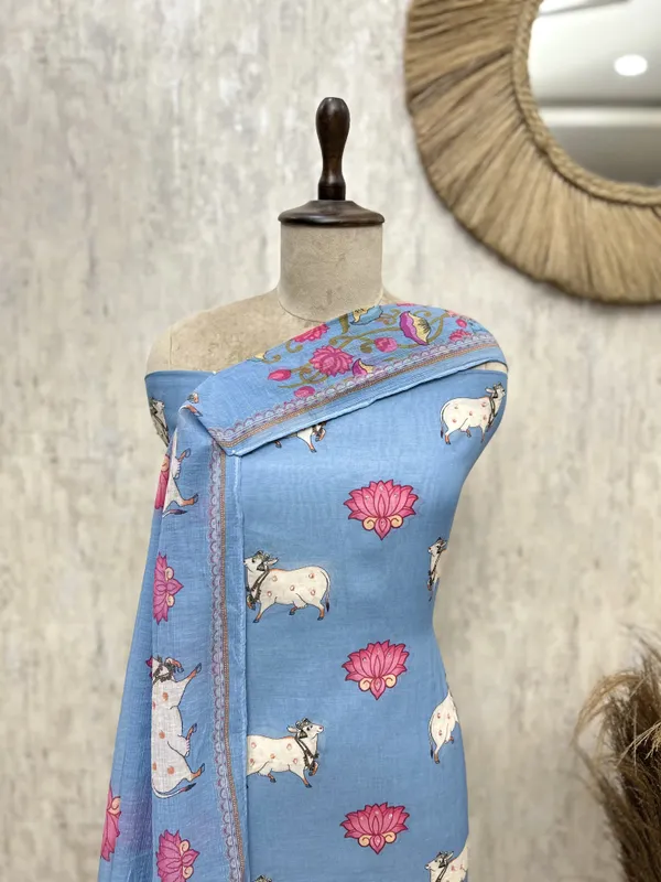 The_Pichwai_Lotus_Mul_Chanderi_Unstitched_Suit_Sky_Blue