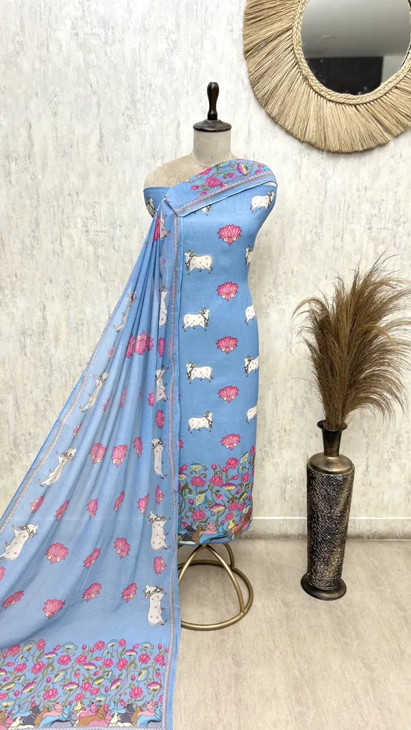 The_Pichwai_Lotus_Mul_Chanderi_Unstitched_Suit_Sky_Blue