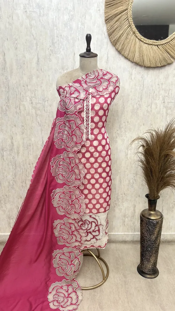 Polka_Bloom_Heritage_Unstitched_Suits_Dark_Pink