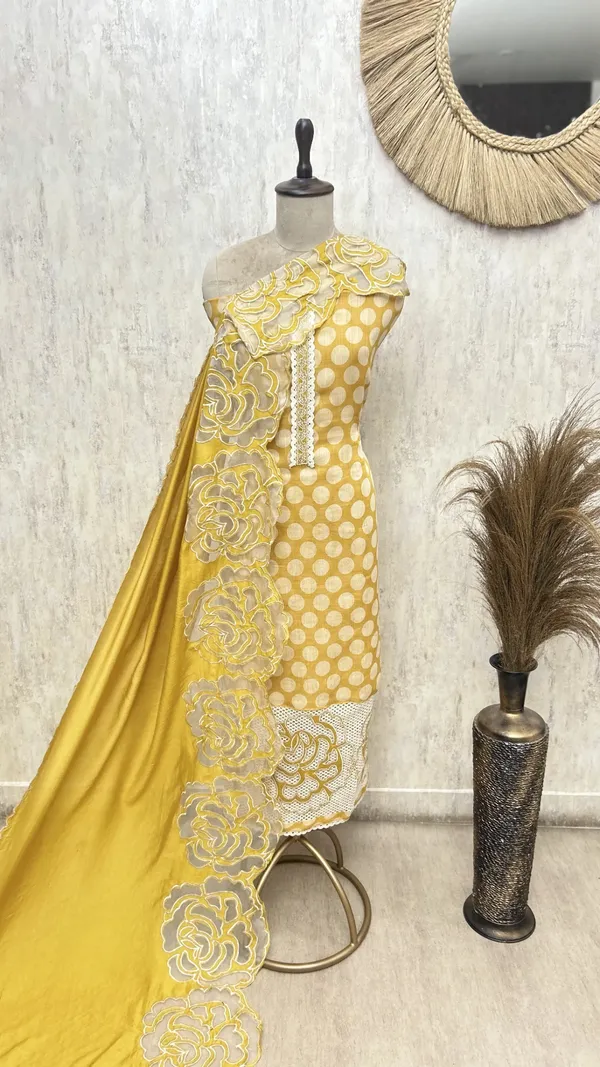 Polka_Bloom_Heritage_Unstitched_Suits_Yellow