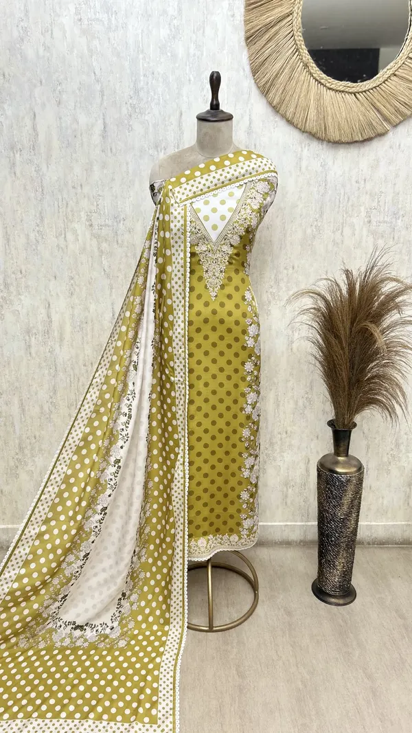 Polka_Dot_Allure_Muslin_Unstitched_Suits_Mustard_Yellow