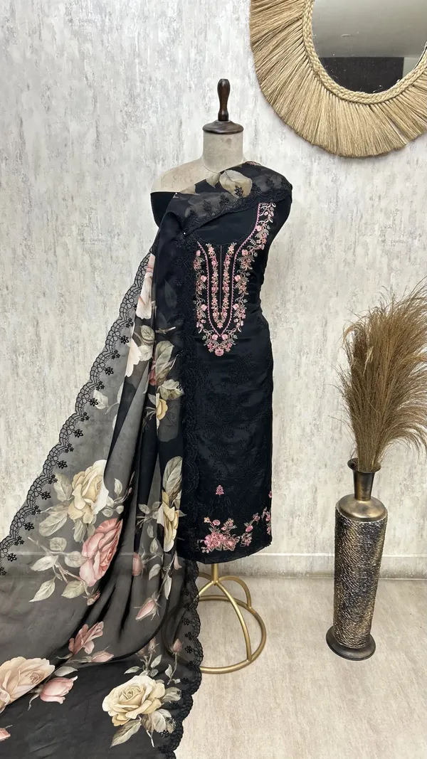 Floral_Sonata_Organza_Unstitched_Suits_Black