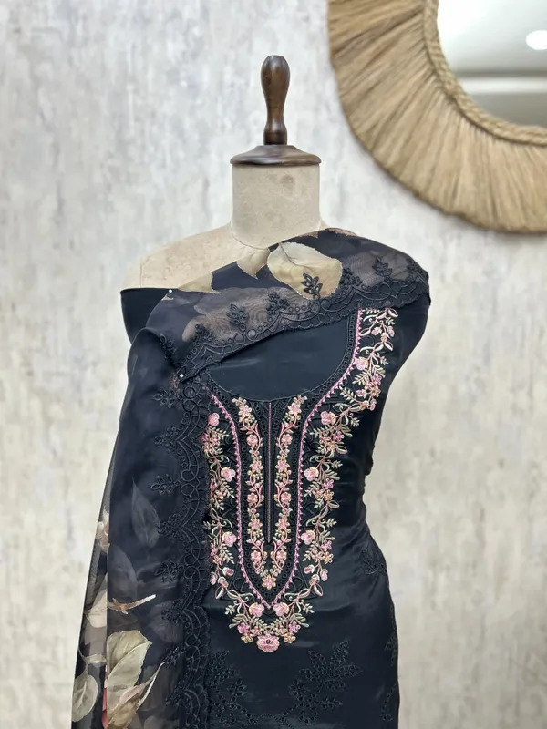 Floral_Sonata_Organza_Unstitched_Suits_Black