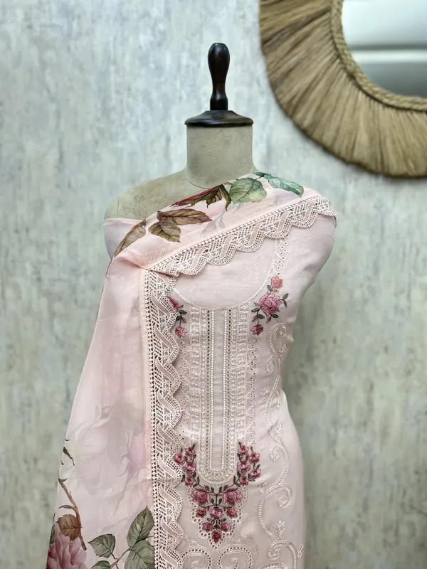 Lacebound_Garden_Organza_Unstitched_Suits_Light_Pink