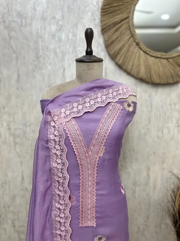 Floral_Lace_Garden_Mul_Chanderi_Unstitched_Suit_Lavender