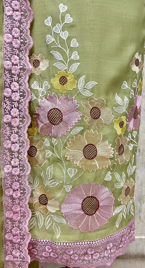 Floral_Lace_Garden_Mul_Chanderi_Unstitched_Suit_Lime_Green