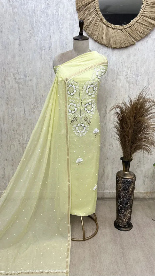 Floral_Petal_Ensemble_Unstitched_Suits_Light_Lime_Yellow