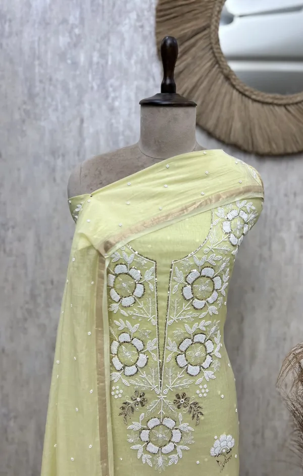 Floral_Petal_Ensemble_Unstitched_Suits_Light_Lime_Yellow