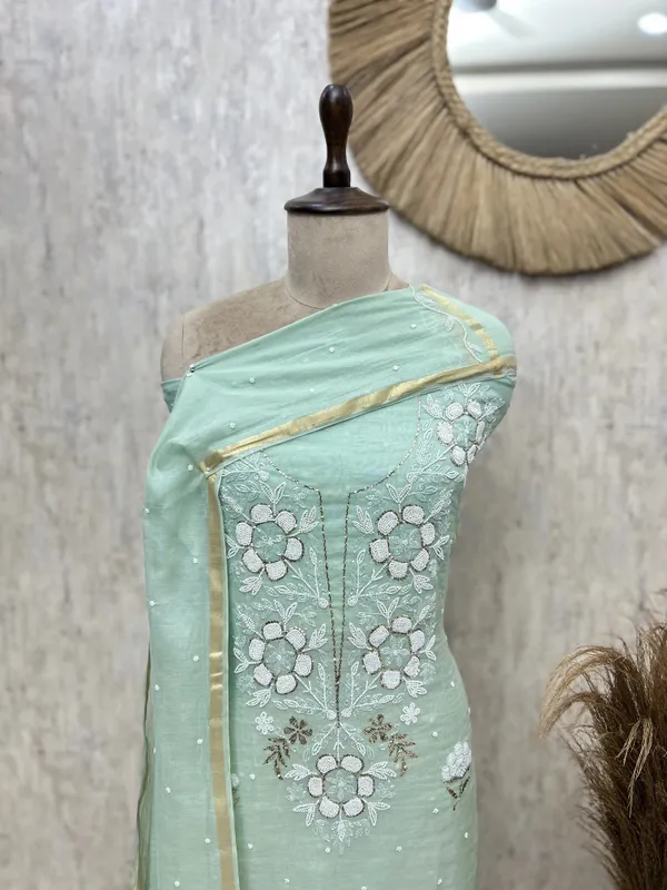 Floral_Petal_Ensemble_Unstitched_Suits_Persian_Green