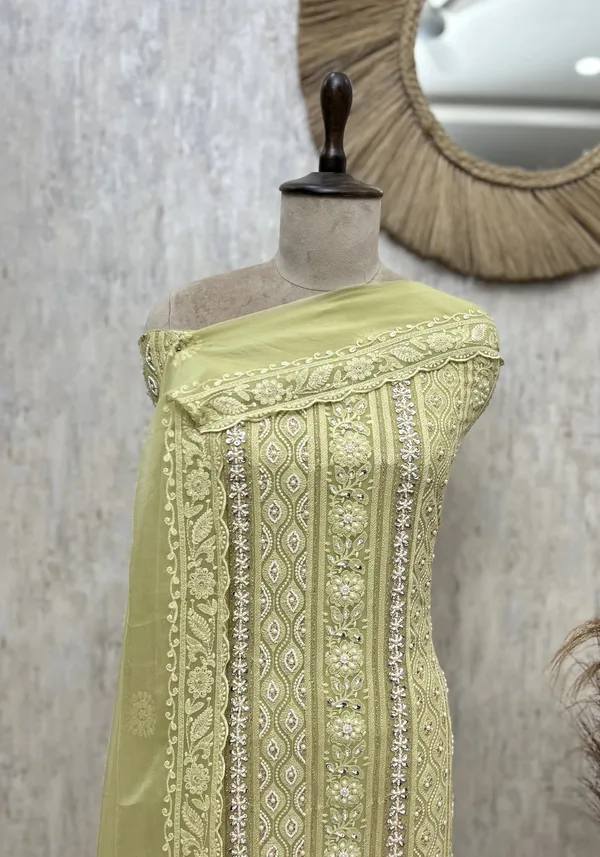 Regal_Lucknowi_Georgette_Unstitched_Suit_Light_Lime_Yellow_Green