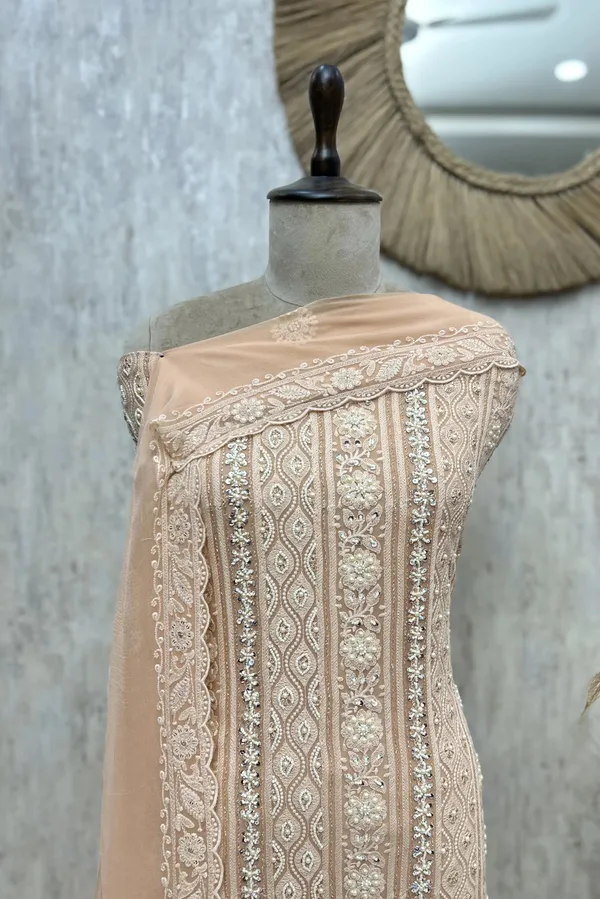 Regal_Lucknowi_Georgette_Unstitched_Suit_Crayola_Peach