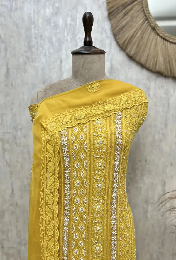 Regal_Lucknowi_Georgette_Unstitched_Suit_Yellow