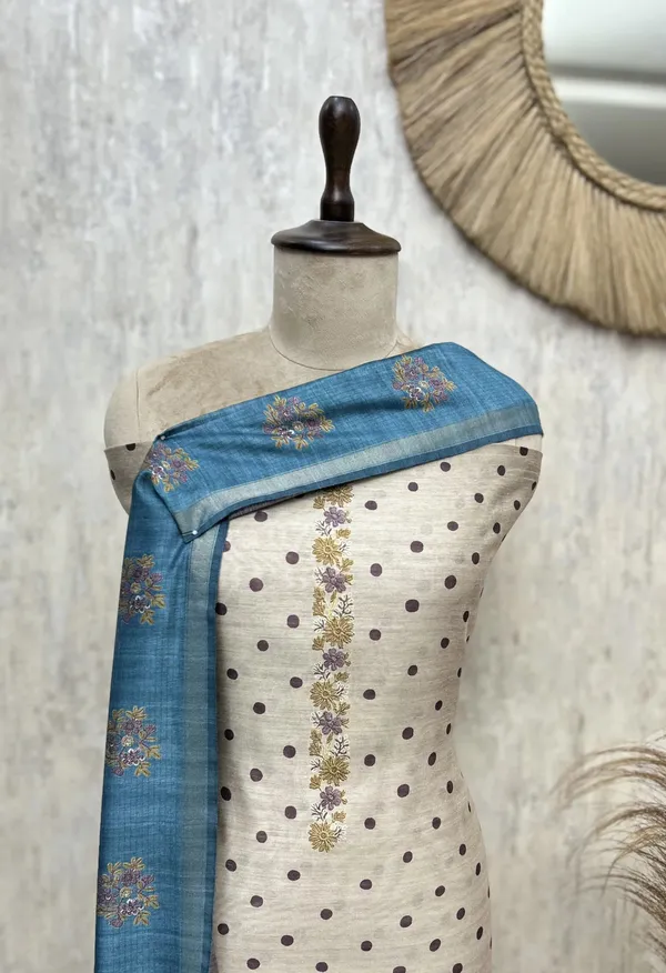 Heritage_Dots_Maheshwari_Unstitched_Suit_Blue