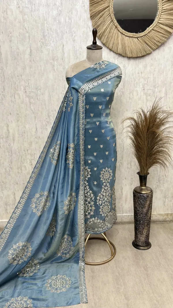 Azure_Royale_Tissue_Unstitched_Suit_Ice_Blue