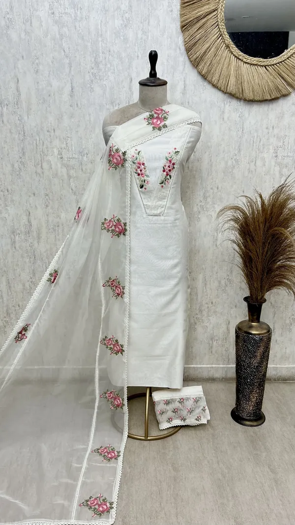 The_V_Patti_Lacework_70_Gram_Pure_Chanderi_Unstitched_Suits_White