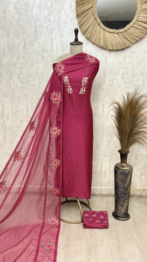 The_V_Patti_Lacework_70_Gram_Pure_Chanderi_Unstitched_Suits_Dark_Pink