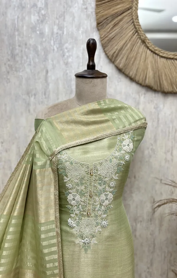 Sophisticated_Tissue_Threadwork_Unstitched_Suits_Metallic_Green