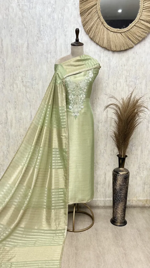 Sophisticated_Tissue_Threadwork_Unstitched_Suits_Metallic_Green
