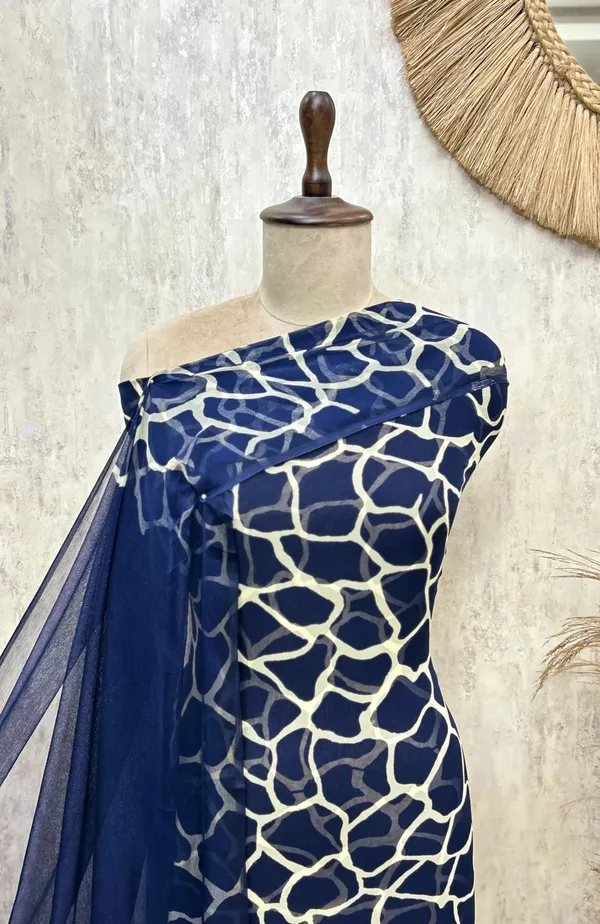 Gilded_Mosaic_Georgette_Unstitched_Suit_Indigo_Blue_1