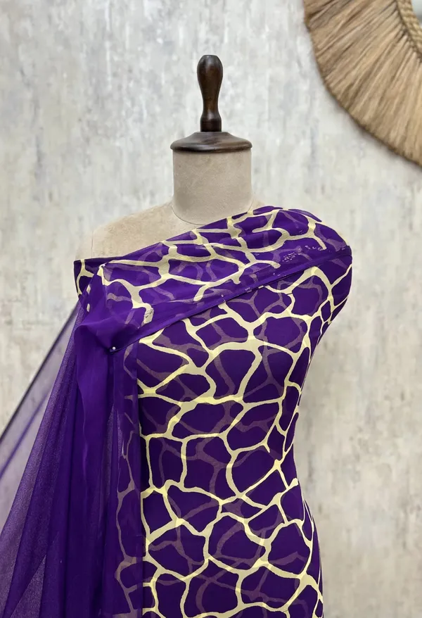 Gilded_Mosaic_Georgette_Unstitched_Suit_Violet_Blue