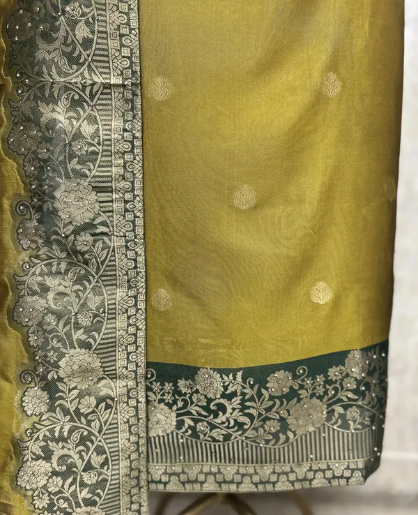 Regal_Kanjivaram_Heritage_Unstitched_Suit_Olive_Yellow