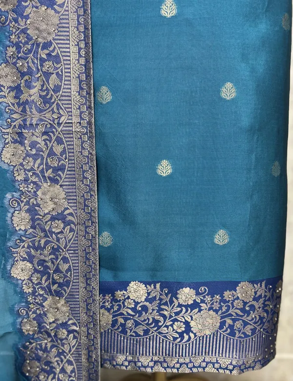 Regal_Kanjivaram_Heritage_Unstitched_Suit_Teal_Blue