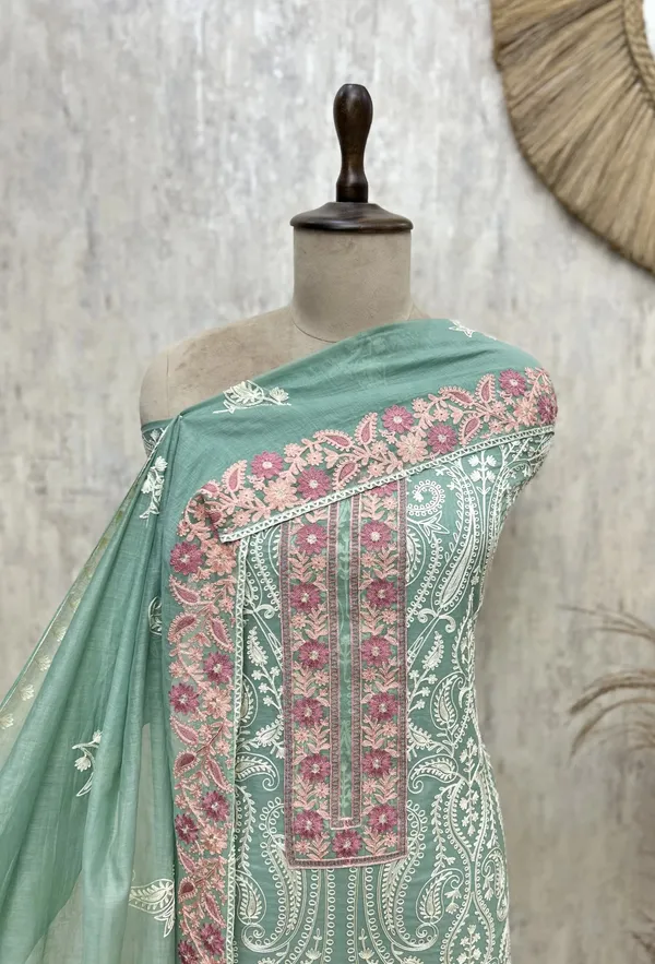 Ethereal_Mul_Chanderi_Unstitched_Suit_Persian_Green