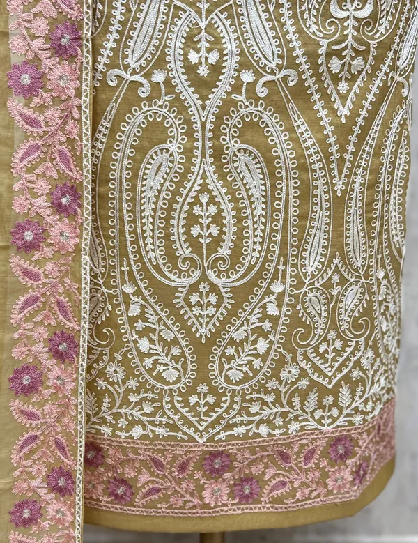 Ethereal_Mul_Chanderi_Unstitched_Suit_Mustard_Yellow