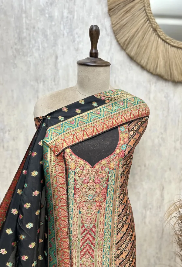 Gulnaar_Grace_Fine_Silk_Unstitched_Suit_Black