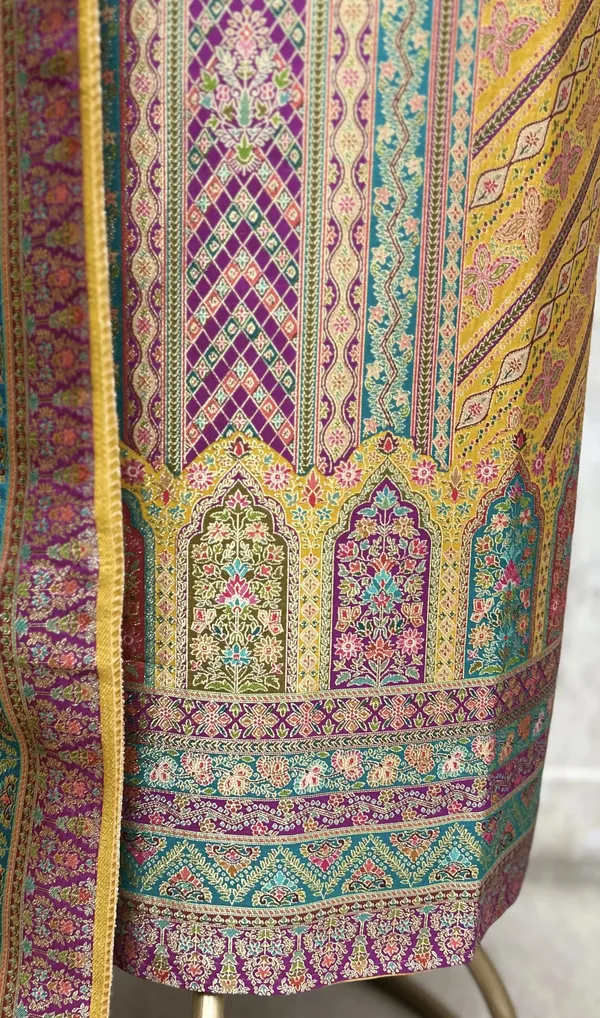 Gulnaar_Grace_Fine_Silk_Unstitched_Suit_Yellow