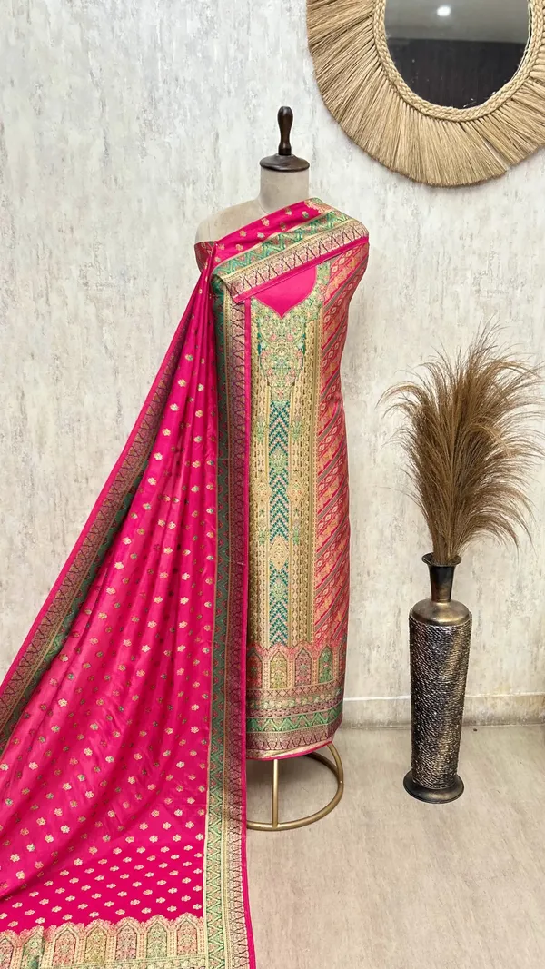 Gulnaar_Grace_Fine_Silk_Unstitched_Suit_Dark_Pink